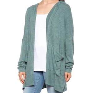 NWT Young Fabulous & Broke Ottawa Cozy Cardigan Sweater Hooded Green